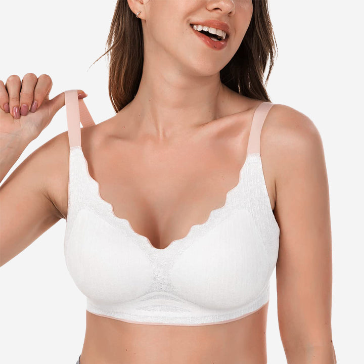 CHOOSEBRA®Tone Scalloped Neckline Embossed Lace Bra Up to Cup(BUY 1 GET 1 FREE）