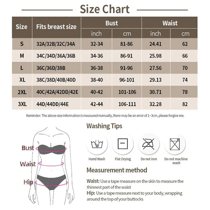 32c breast size chart